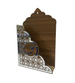 AHŞAP KUR'AN I KERİM KUTUSU ASKILI PLEKSİ DESENLİ 19*30*6CM T210