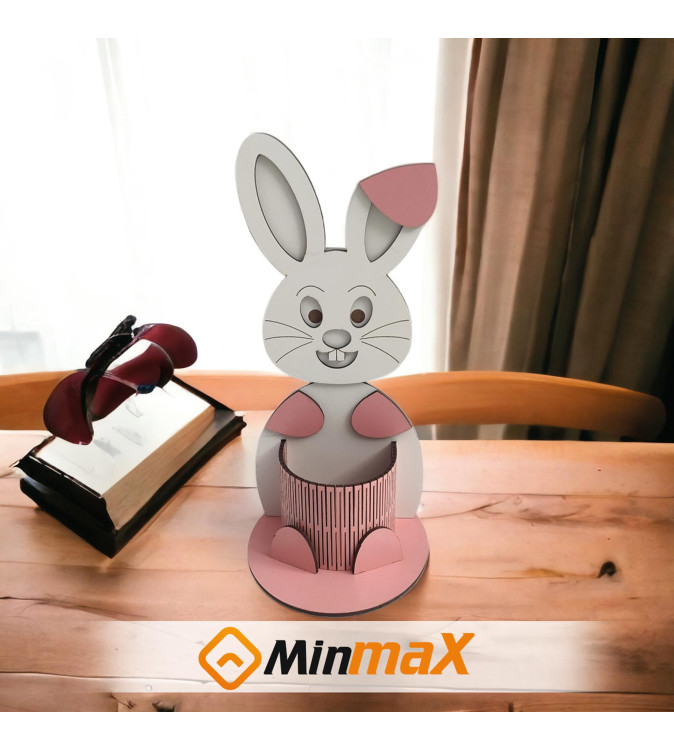 TAVŞAN KALEMLİK 11*11*24CM T406