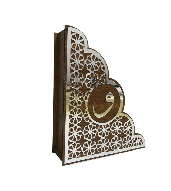 AHŞAP KUR'AN I KERİM KUTUSU PLEKSİ DESENLİ 19*22*6CM T212