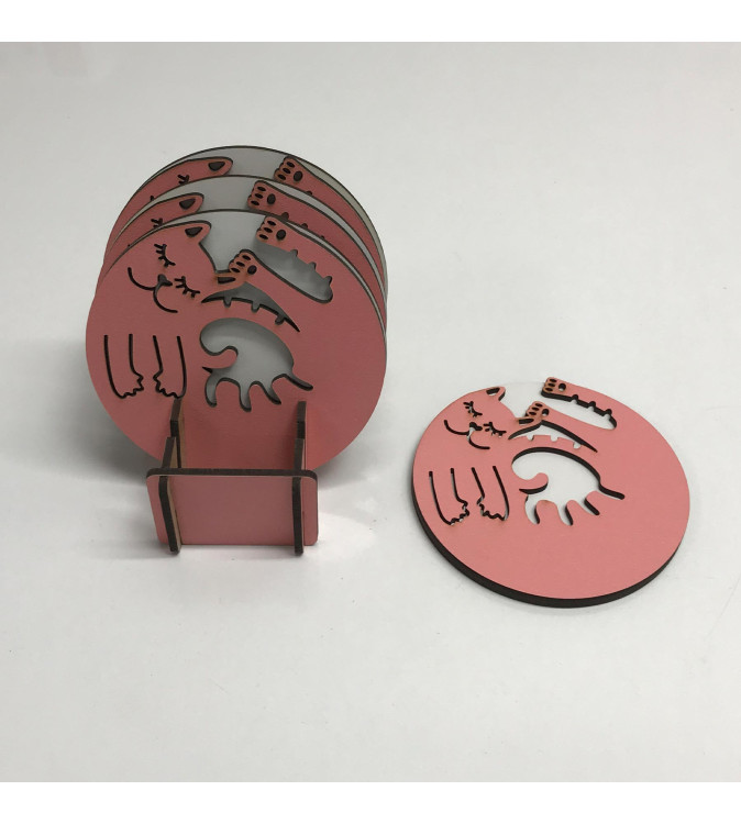 STANDLI 4’LÜ BARDAK ALTLIĞI ÇİFT KAT T244