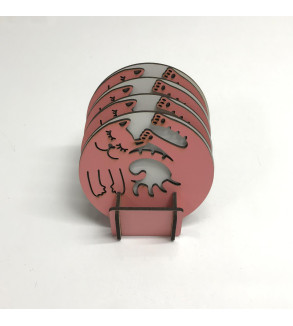 STANDLI 4’LÜ BARDAK ALTLIĞI ÇİFT KAT T244