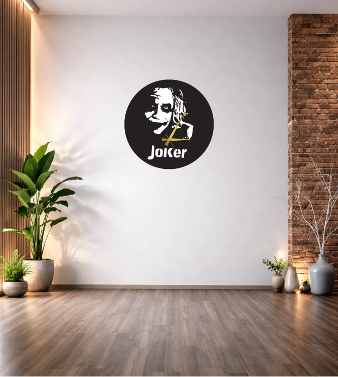 JOKER SİLÜETLİ DEKOR DUVAR SAATİ T26