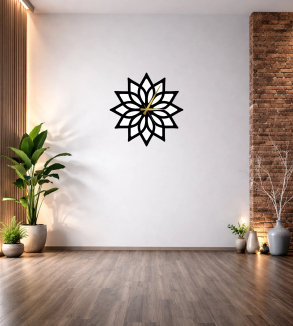 LOTUS ÇİÇEĞİ FİGÜRLÜ DEKOR DUVAR SAATİ T27