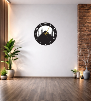 CAMİ FİGÜRLÜ ARAPÇA RAKAMLI DEKOR DUVAR SAATİ T29