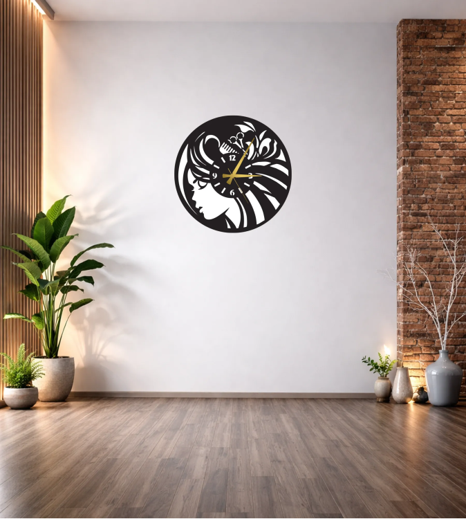 KUAFÖR FİGÜRLÜ DEKOR DUVAR SAATİ T37