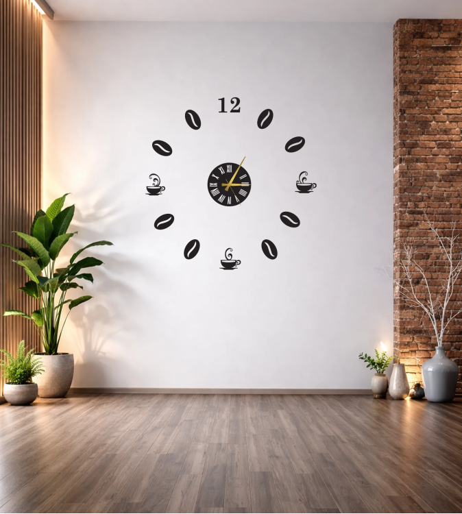 KAHVE FİNCAN DEKOR DUVAR SAATİ T100