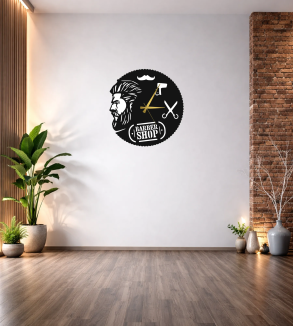 BARBER SHOP DEKORATİF DUVAR SAATİ T107