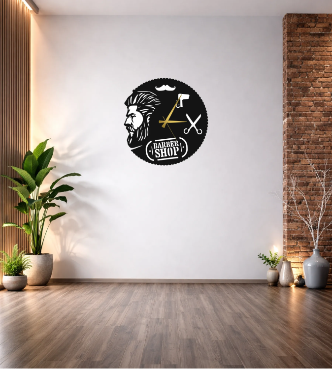 BARBER SHOP DEKORATİF DUVAR SAATİ T107