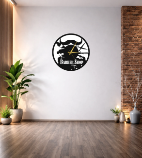 BARBER SHOP DEKORATİF DUVAR SAATİ T109