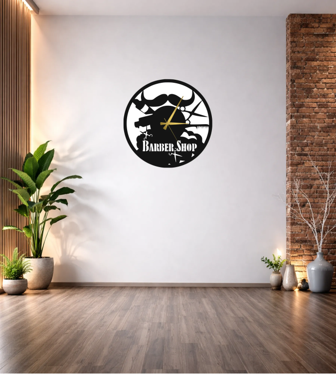BARBER SHOP DEKORATİF DUVAR SAATİ T109