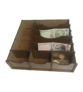 ÇEKMECE İÇİ AHŞAP PARA DÜZENLEYİCİ 25*25*6 CM T429