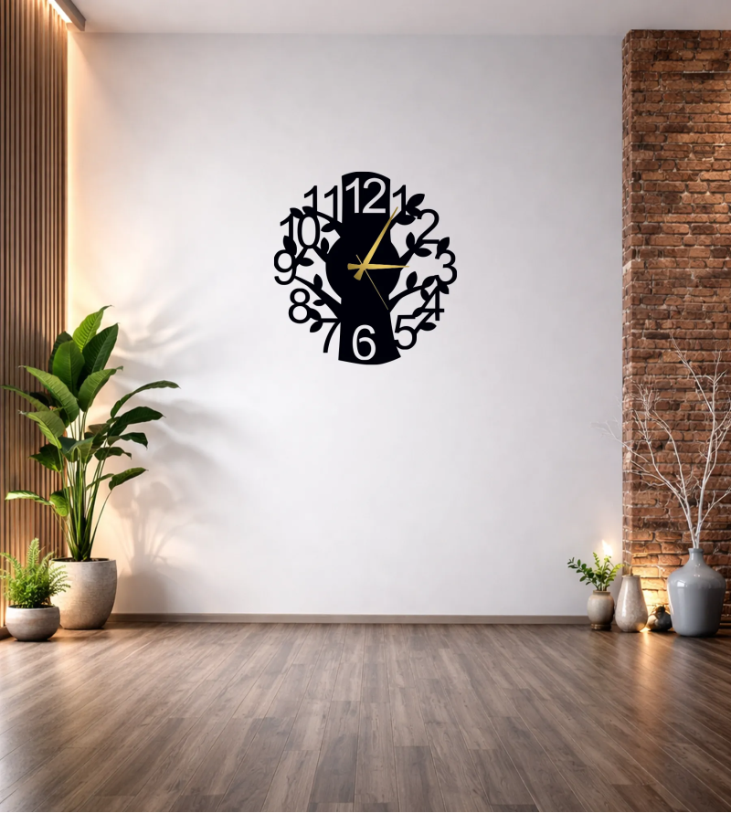 AĞAÇ DEKOR DUVAR SAATİ T127