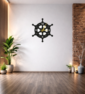 GEMİ DÜMENİ DEKOR DUVAR SAATİ T220
