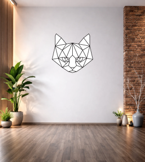 GEOMETRİK KEDİ DUVAR TABLOSU T289