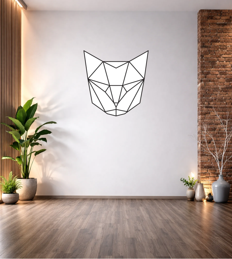 GEOMETRİK KEDİ DUVAR TABLOSU T290