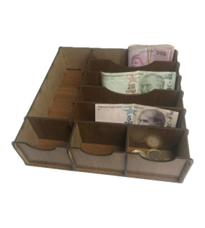 ÇEKMECE İÇİ AHŞAP PARA DÜZENLEYİCİ 25*25*6 CM T429