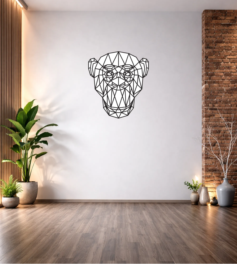 GEOMETRİK MAYMUN DUVAR TABLOSU T315