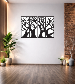 AĞAÇ 4'LÜ DUVAR TABLOSU T345