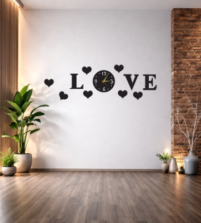 LOVE DUVAR TABLO VE SAAT T360