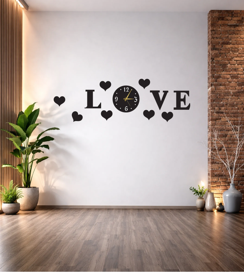 LOVE DUVAR TABLO VE SAAT T360