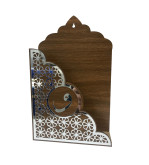 AHŞAP KUR'AN I KERİM KUTUSU ASKILI PLEKSİ DESENLİ 19*30*6CM T210